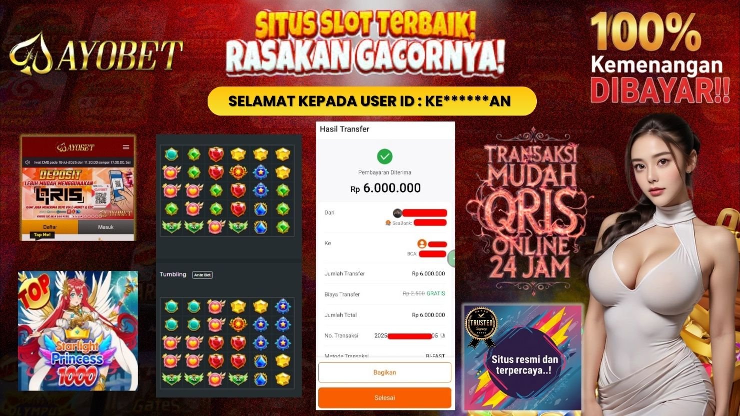 AYOBET JACKPOT SLOT STARLIGHT PRINCESS 1000
